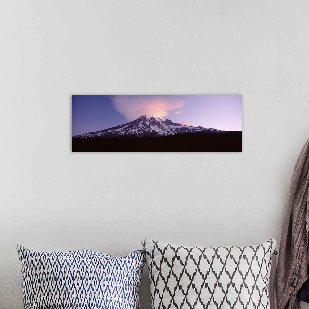 A bohemian room featuring Washington, Mt. Rainier, Mt. Rainier National Park, Clouds over the mountain range