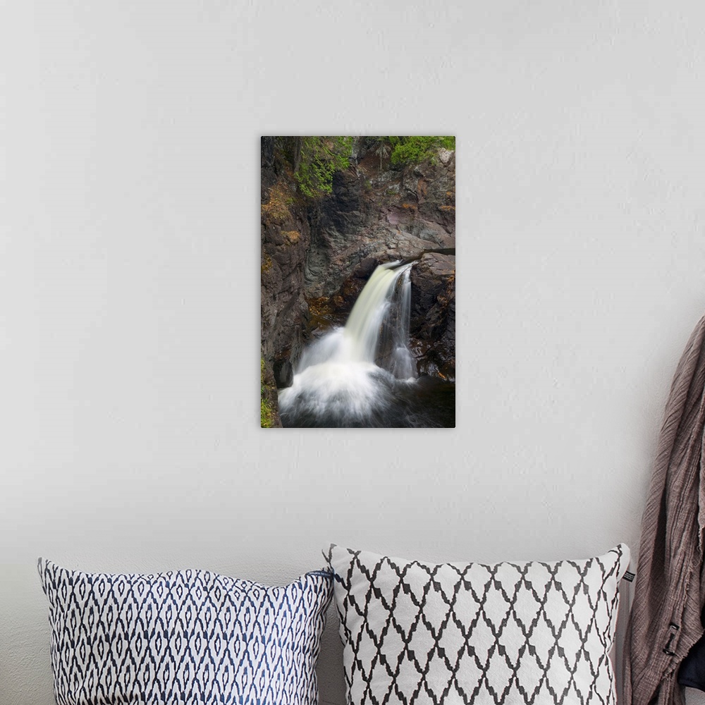 A bohemian room featuring Water cascading over rocky cliff, Cascade River State Park, Minnesota