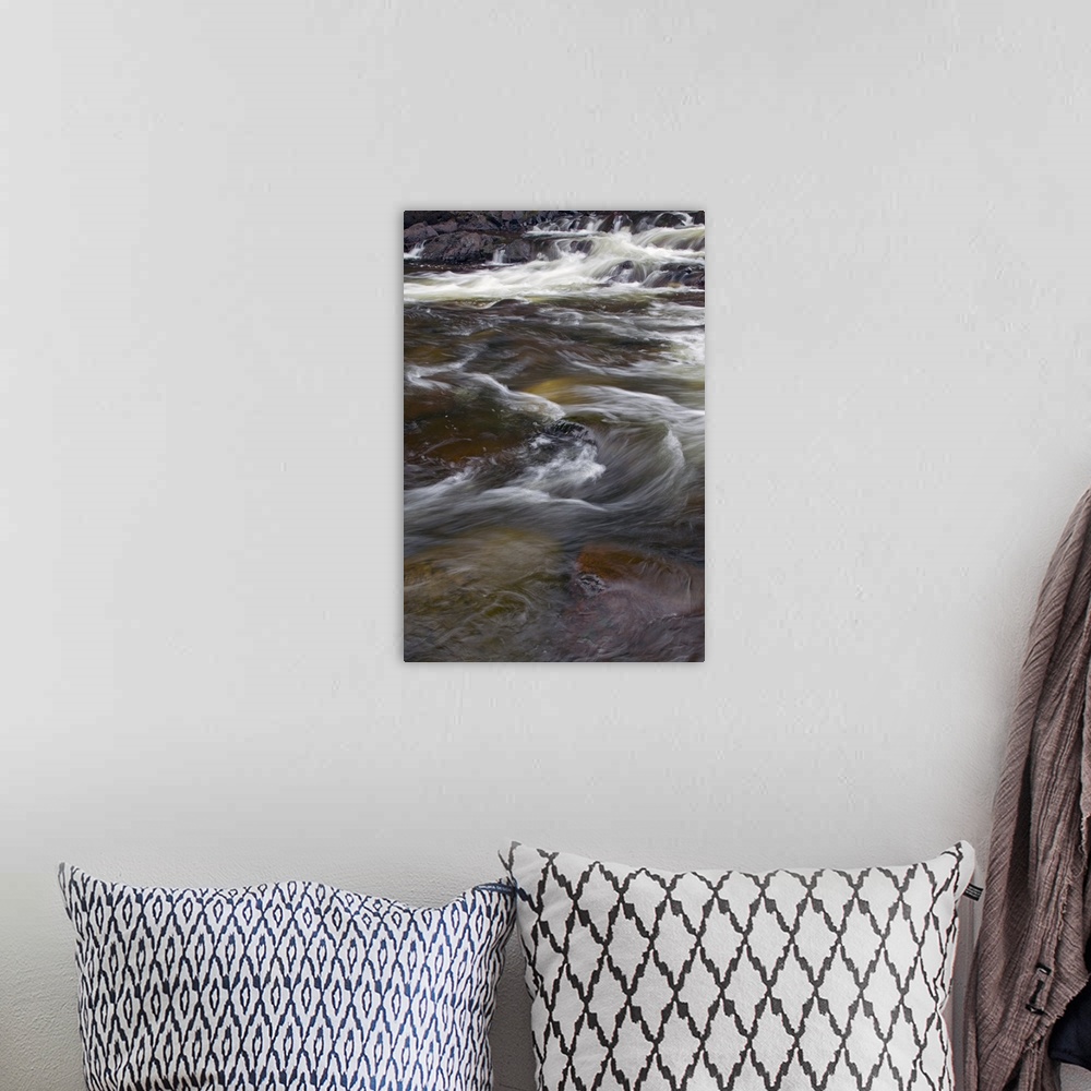 A bohemian room featuring Water rushing over rocks, close up, Pigeon River, Grand Portage State Park, Minnesota