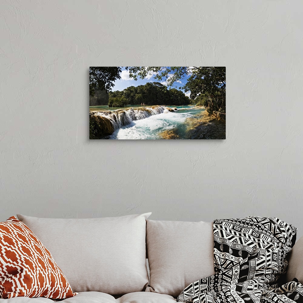 A bohemian room featuring Waterfall, Agua Azul Cascades, Tulija river, Chiapas, Mexico
