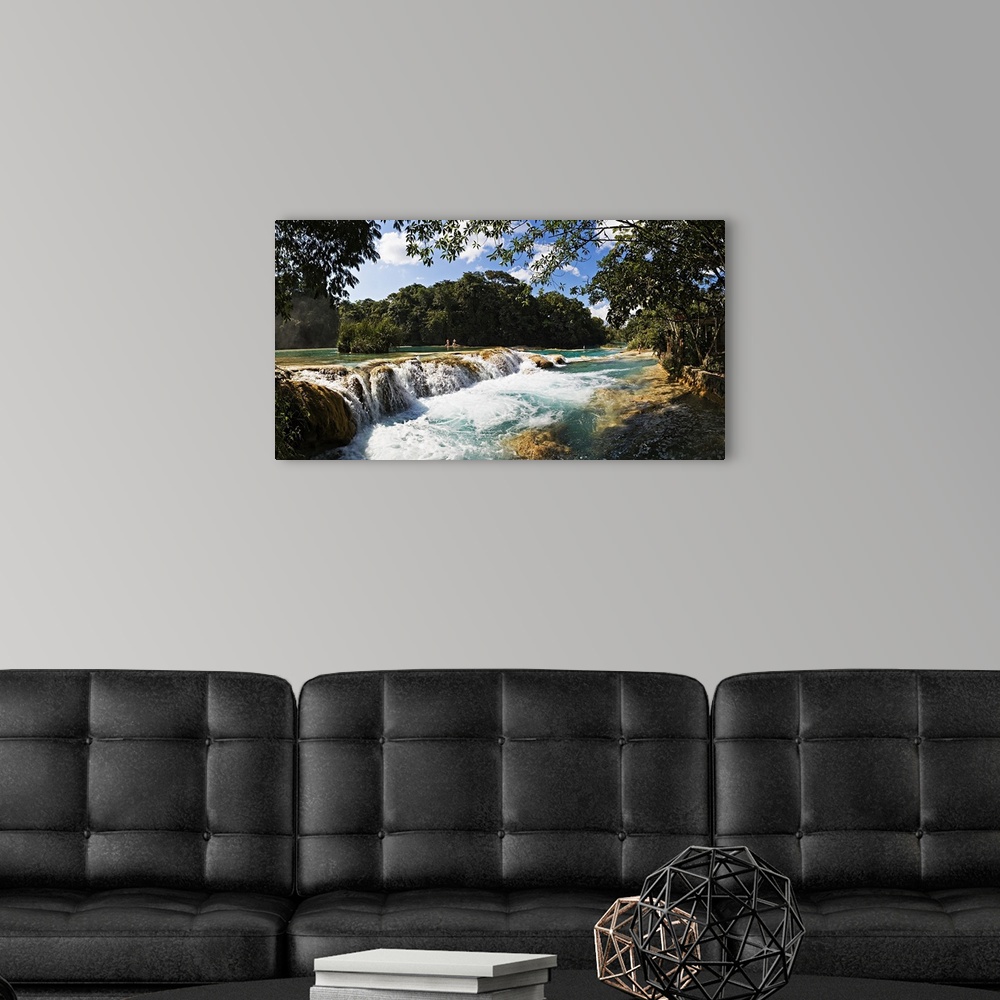A modern room featuring Waterfall, Agua Azul Cascades, Tulija river, Chiapas, Mexico