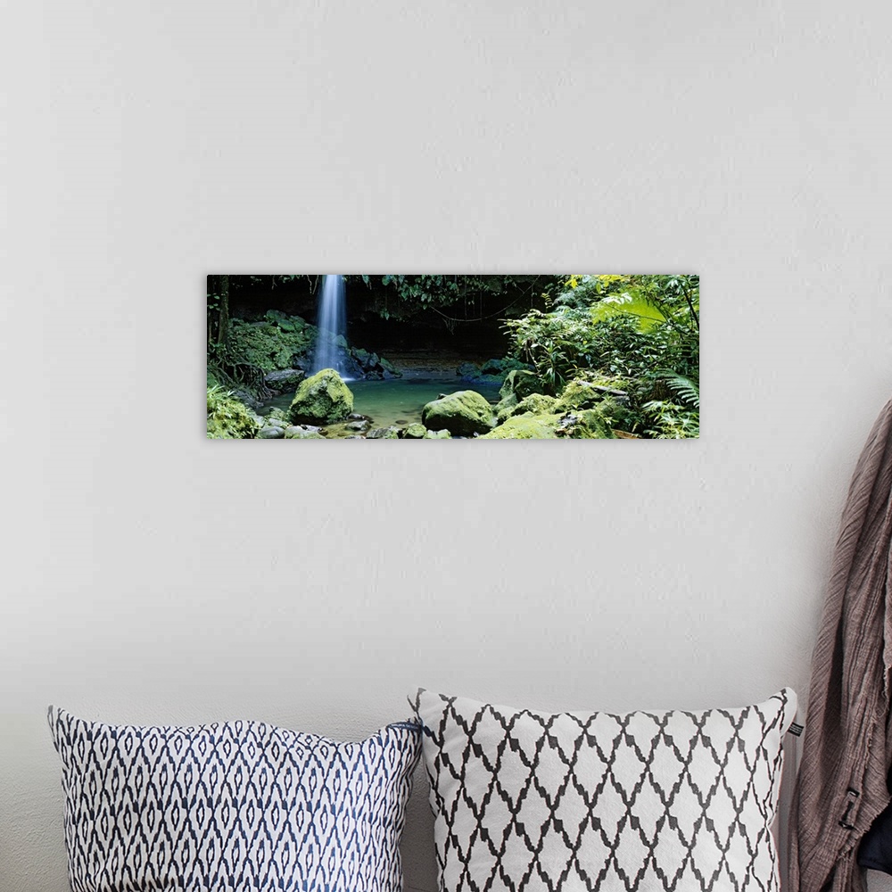 A bohemian room featuring Waterfall Dominica Windward Islands