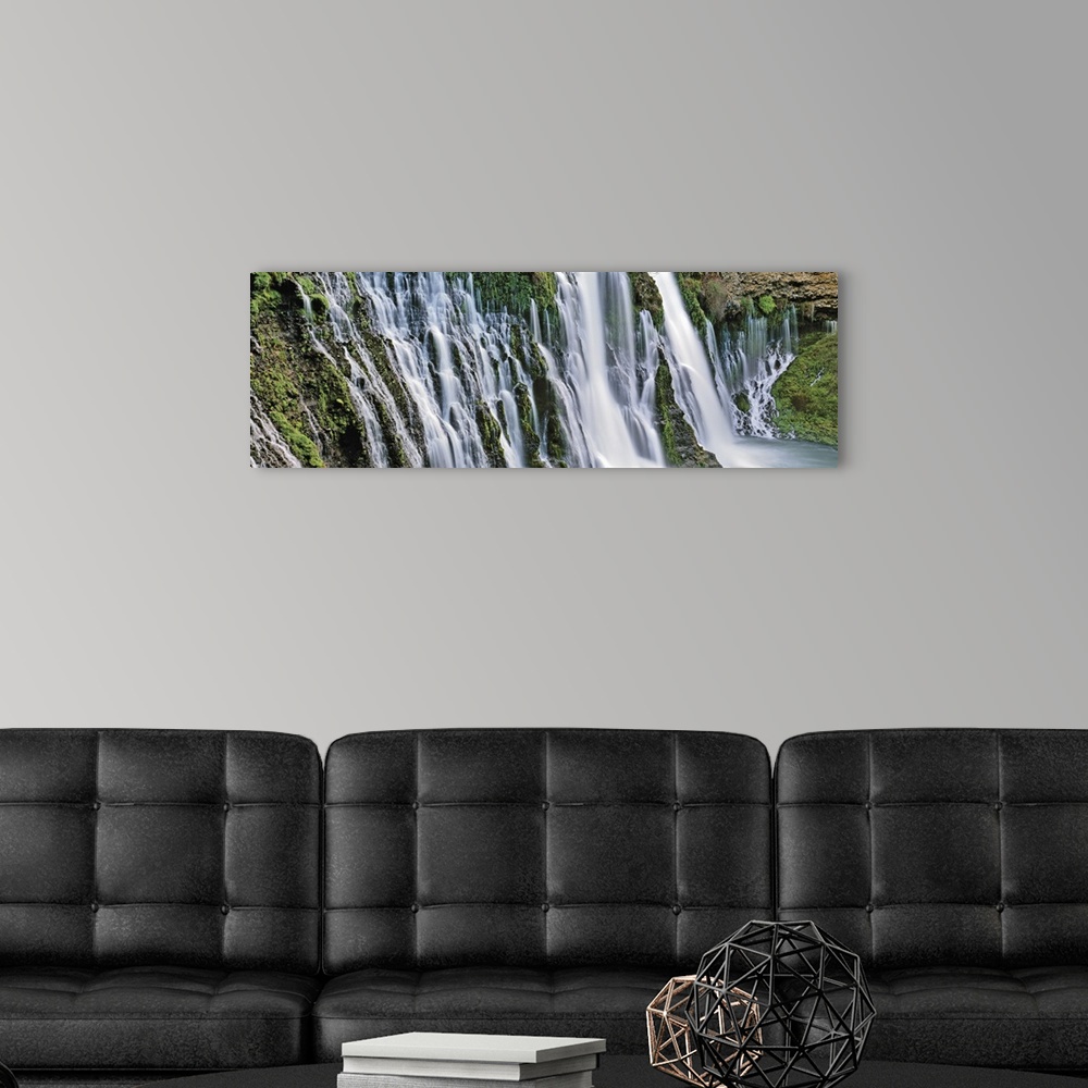 A modern room featuring Waterfall in a forest, Burney Falls, McArthur-Burney Falls Memorial State Park, California