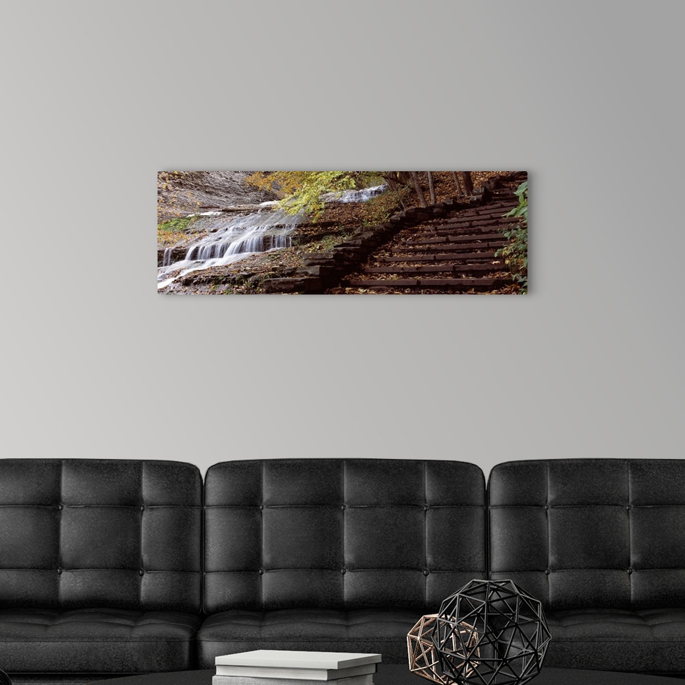 A modern room featuring Waterfall in a forest Buttermilk Falls Buttermilk Falls State Park Ithaca Finger Lakes New York S...