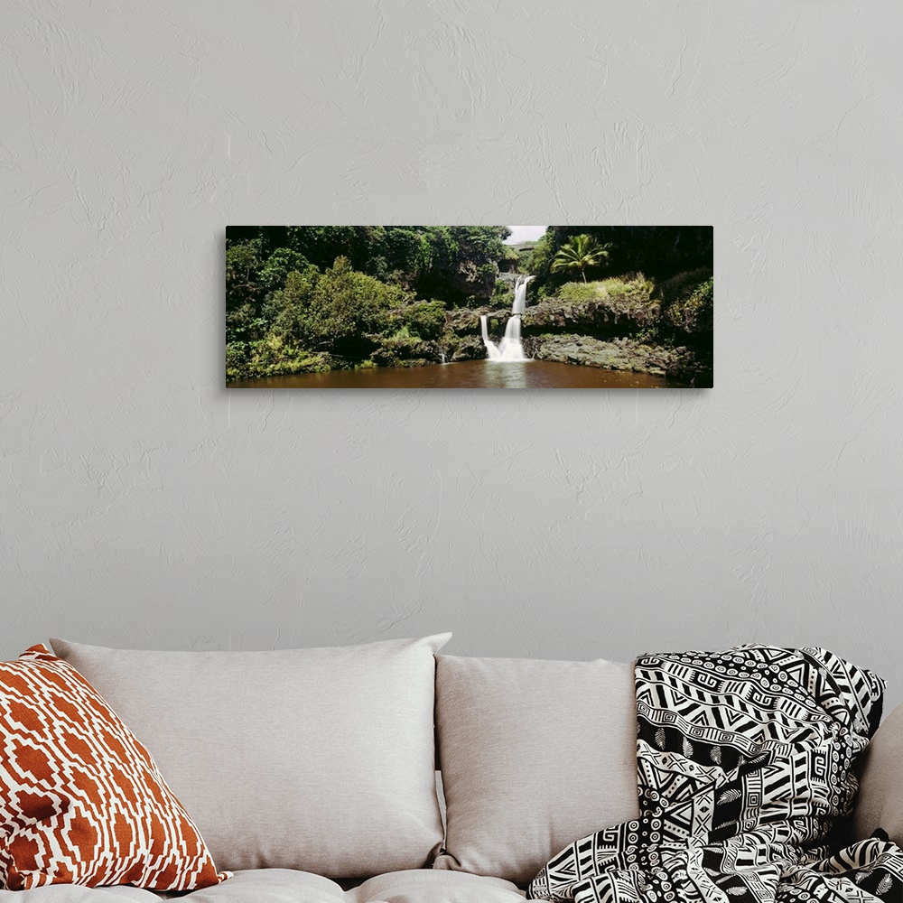 A bohemian room featuring Waterfall in a forest, Hana Falls, Maui, Hawaii