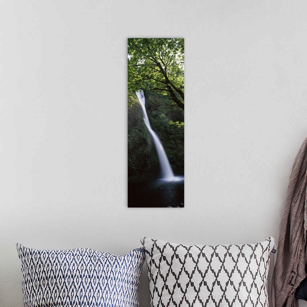 A bohemian room featuring Waterfall in a forest, Horsetail falls, Larch Mountain, Hood River, Columbia River Gorge, Oregon,