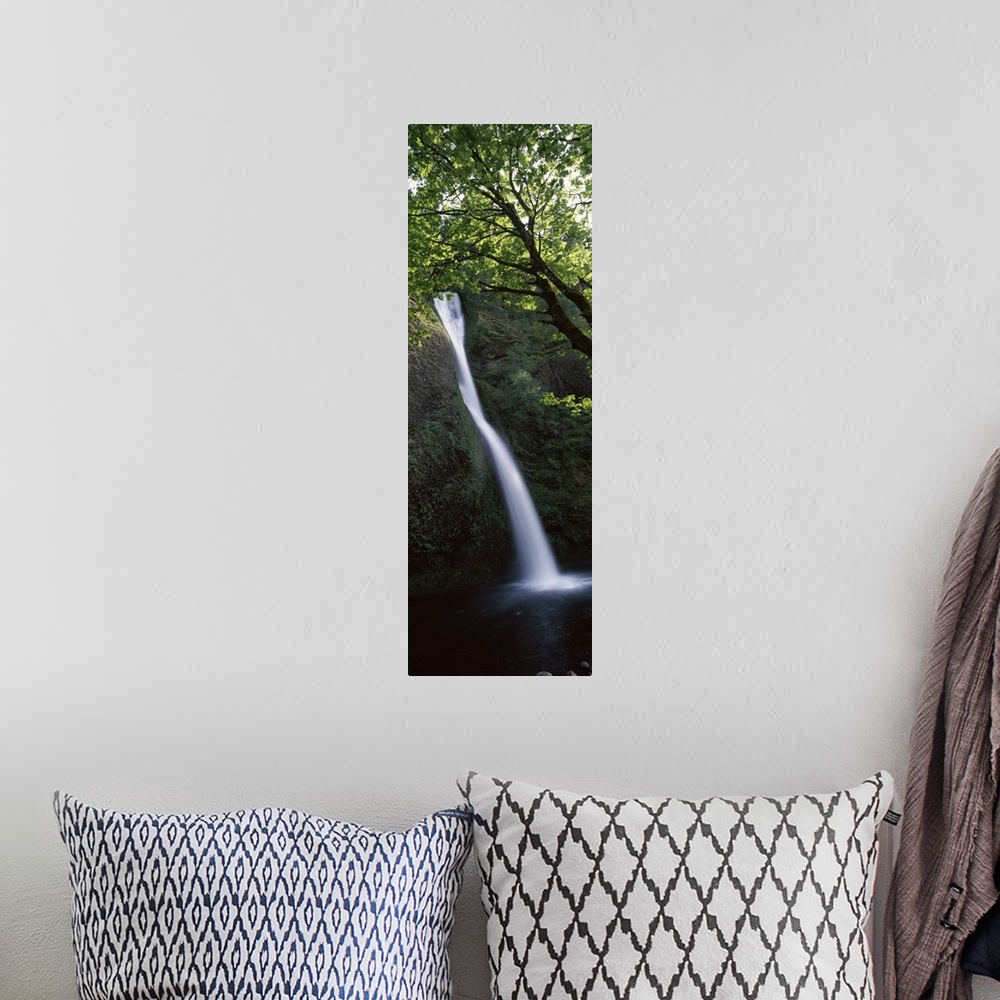 A bohemian room featuring Waterfall in a forest, Horsetail falls, Larch Mountain, Hood River, Columbia River Gorge, Oregon,