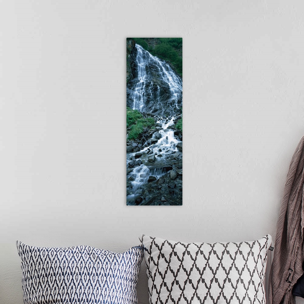 A bohemian room featuring Waterfall in a forest, Horsetail Falls, Valdez, Alaska
