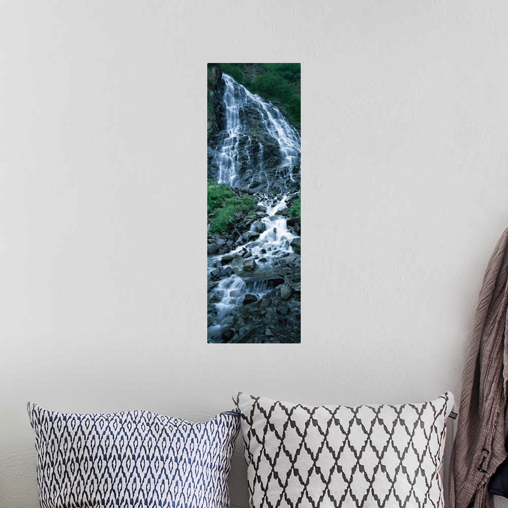 A bohemian room featuring Waterfall in a forest, Horsetail Falls, Valdez, Alaska