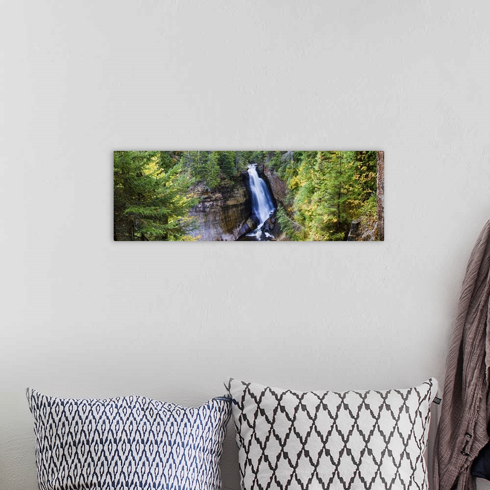 A bohemian room featuring Waterfall in a forest, Miners Falls, Rocks National Lakeshore, Michigan