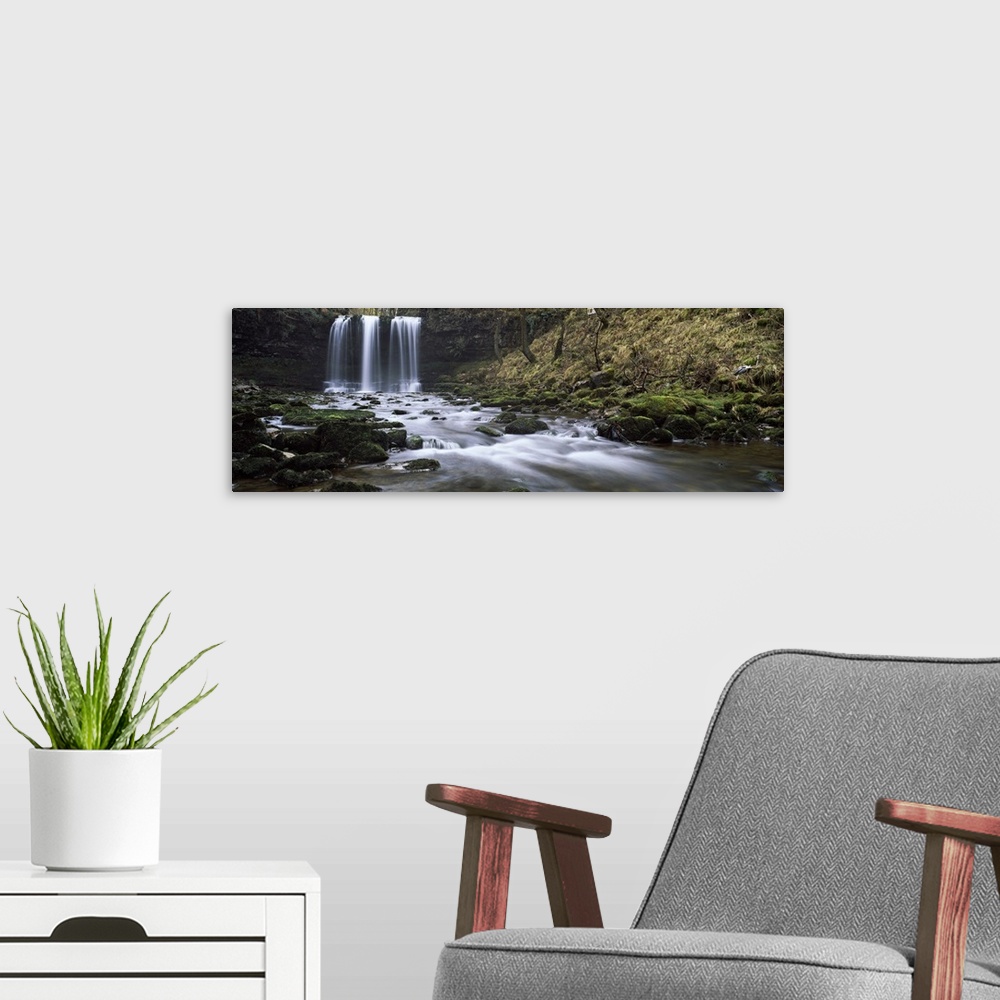 A modern room featuring Waterfall in a forest Sgwd Yr Eira Afon Hepste Brecon Beacons National Park Ystradfellte Brecon B...
