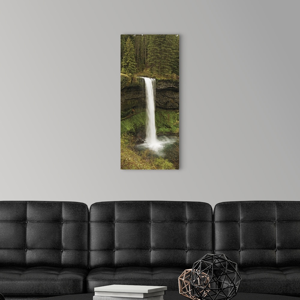 A modern room featuring Waterfall in a forest, South Falls, Silver Falls State Park, Oregon
