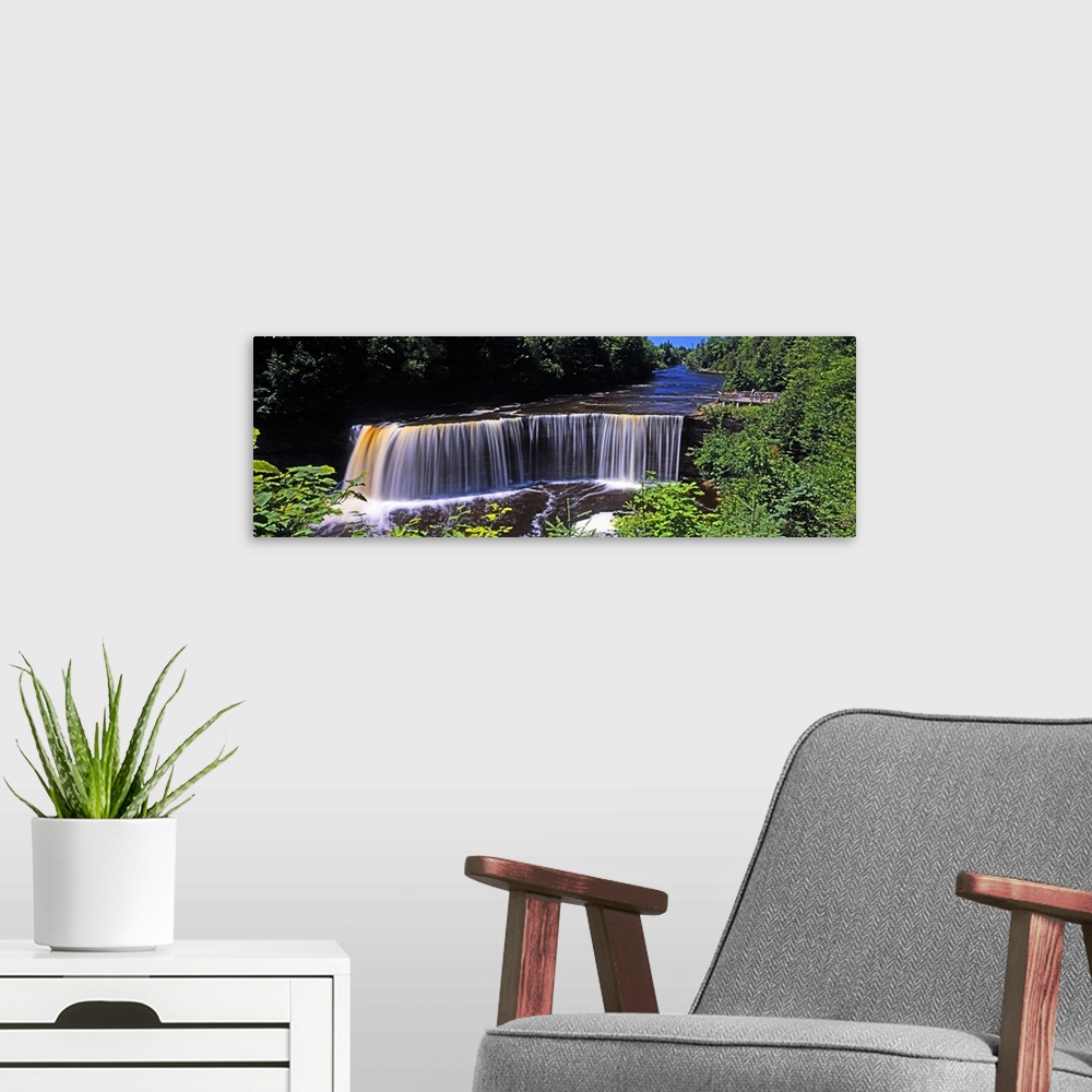 A modern room featuring Waterfall in a forest, Tahquamenon Falls, Tahquamenon River, Michigan