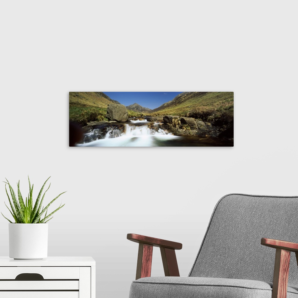 A modern room featuring Waterfall in a valley Glen Rosa Isle Of Arran Firth Of Clyde Scotland