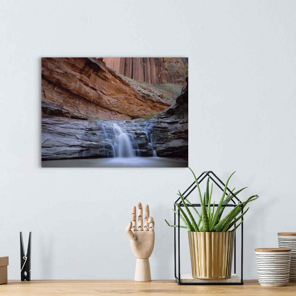 A bohemian room featuring Waterfall in Coyote Gulch in the Escalante Grand Staircase National Monument, Utah.