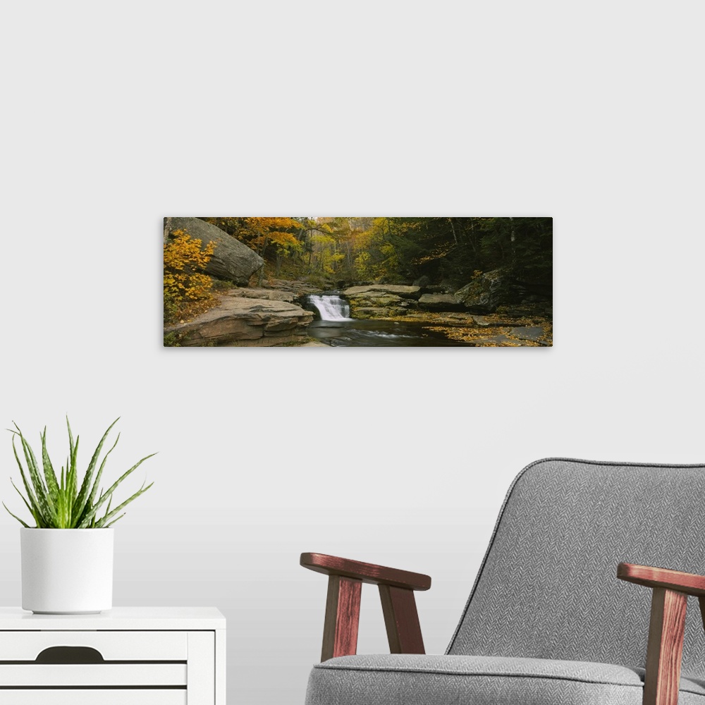 A modern room featuring Waterfall in the forest, Kaaterskill Falls, Catskill Mountains, New York State