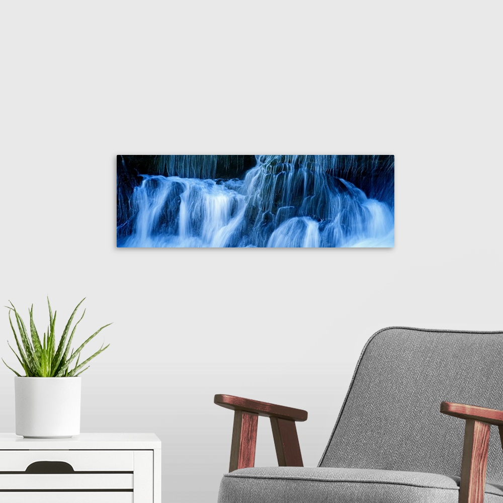 A modern room featuring Waterfall on a cliff, Santa Cruz, California