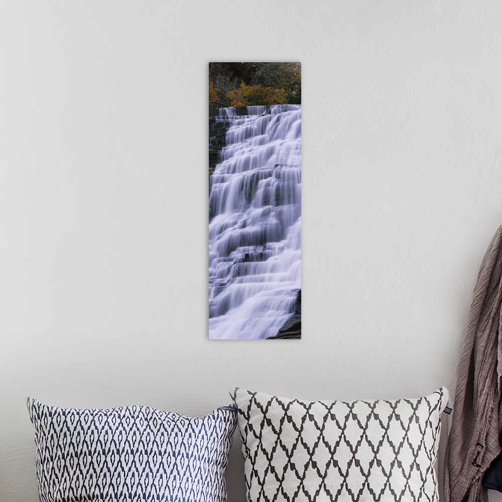 A bohemian room featuring Waterfall on a mountain, Ithaca Falls, Tompkins County, Ithaca, New York