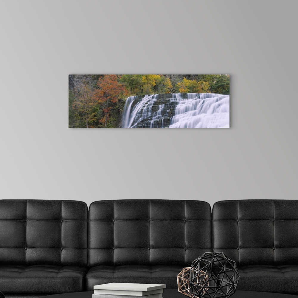 A modern room featuring Waterfall on a mountain, Ithaca Falls, Tompkins County, Ithaca, New York