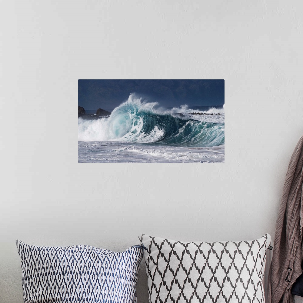 A bohemian room featuring Waves in Pacific Ocean, Hawaii, USA