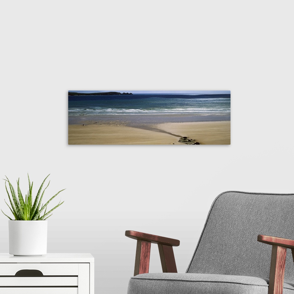 A modern room featuring Waves on the beach, Crozon, Crozon Peninsula, Finistere, Brittany, France