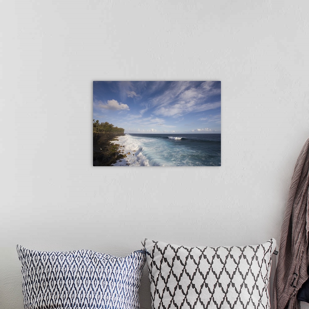A bohemian room featuring Waves on the beach, Le Souffleur dArbonne, Le Baril, Reunion Island