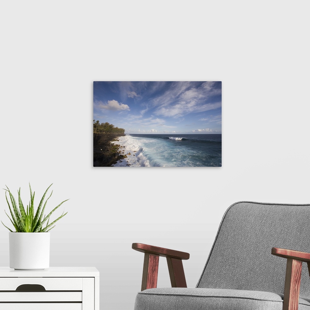 A modern room featuring Waves on the beach, Le Souffleur dArbonne, Le Baril, Reunion Island