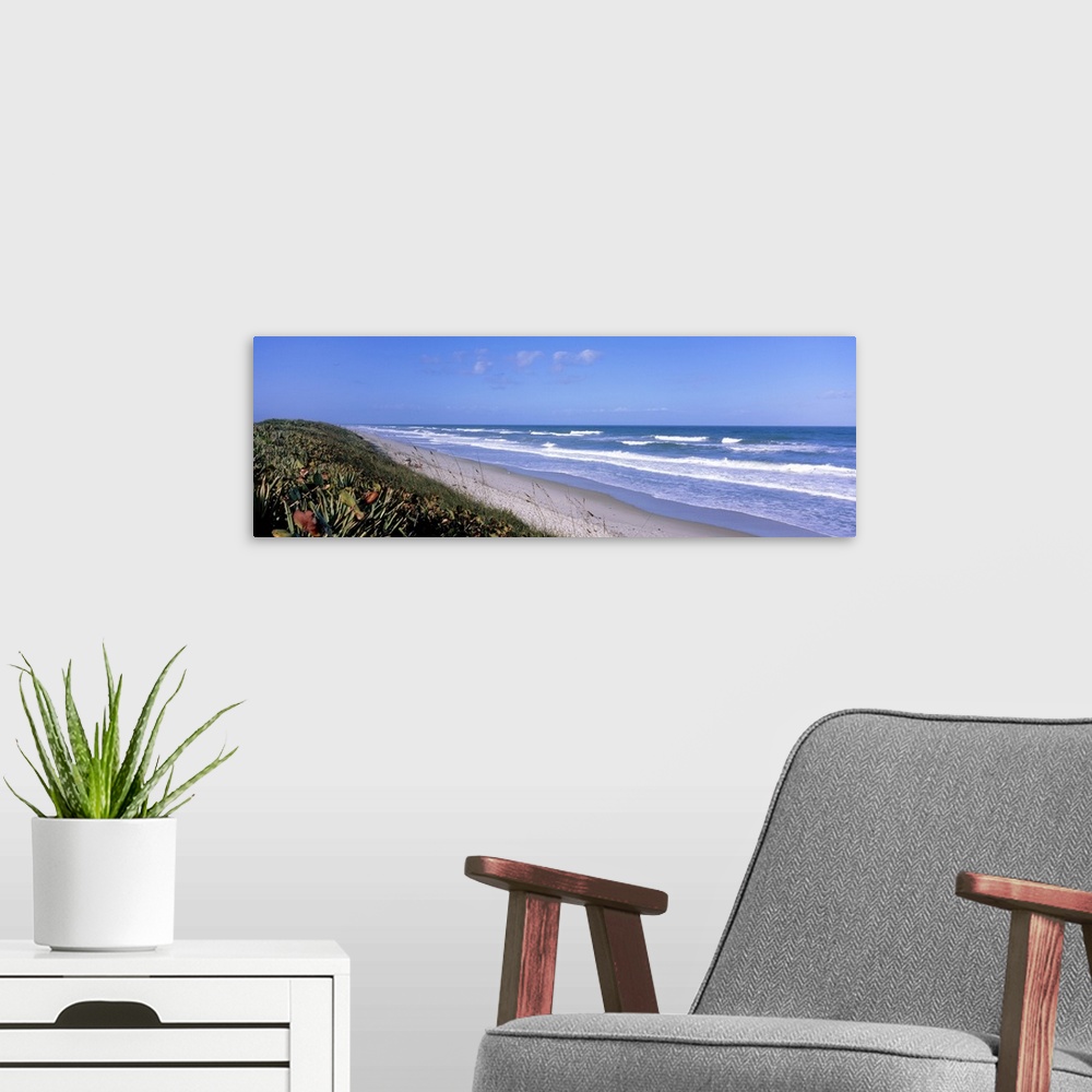 A modern room featuring Waves on the beach, Playlinda Beach, Canaveral National Seashore, Titusville, Florida