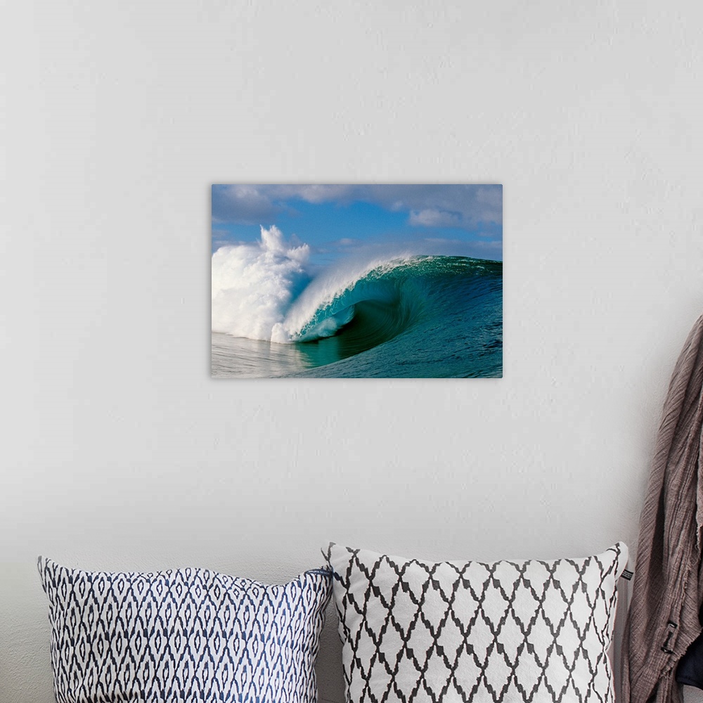 A bohemian room featuring Wave breaking in the sea