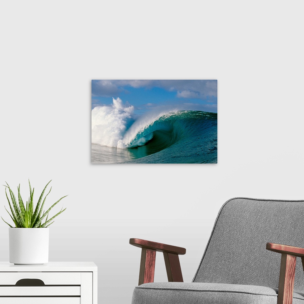 A modern room featuring Wave breaking in the sea