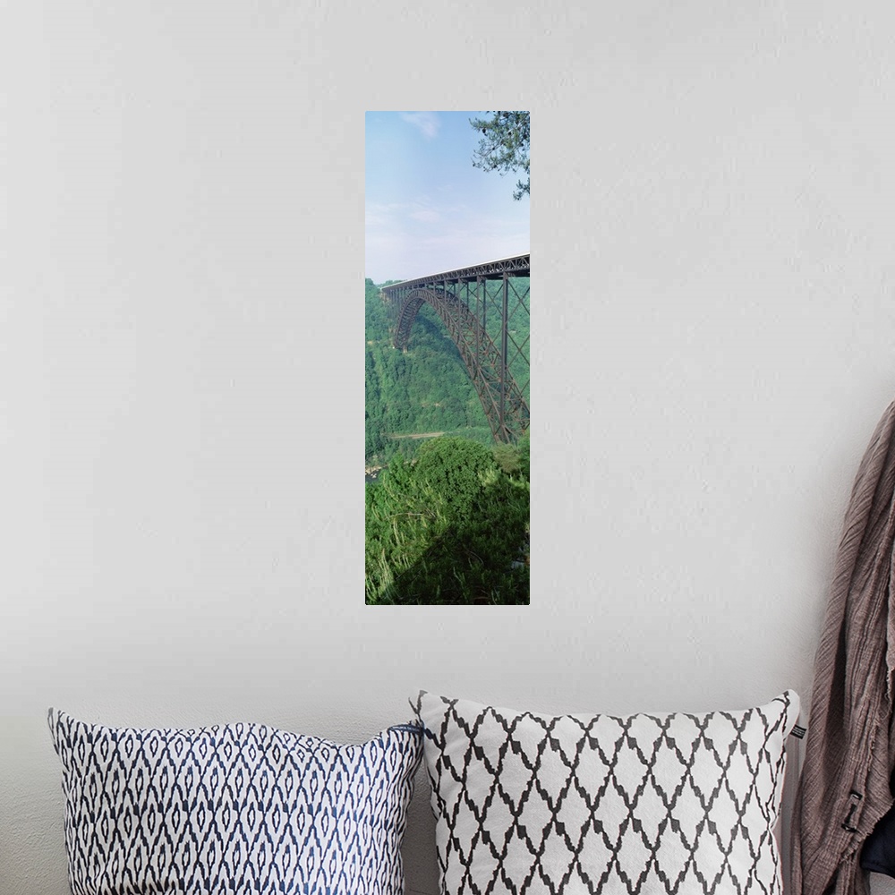 A bohemian room featuring West Virginia, Route 19, Trees around the New River Gorge Bridge