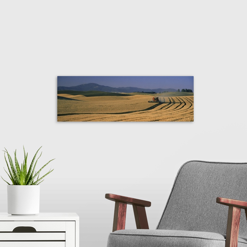 A modern room featuring Wheat Fields Palouse Country WA