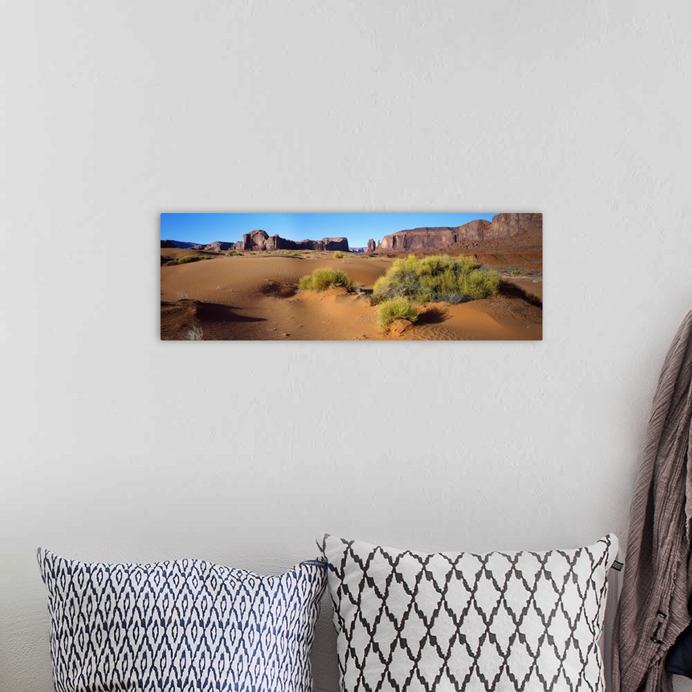 A bohemian room featuring Wide angle view of Monument Valley Tribal Park, Utah
