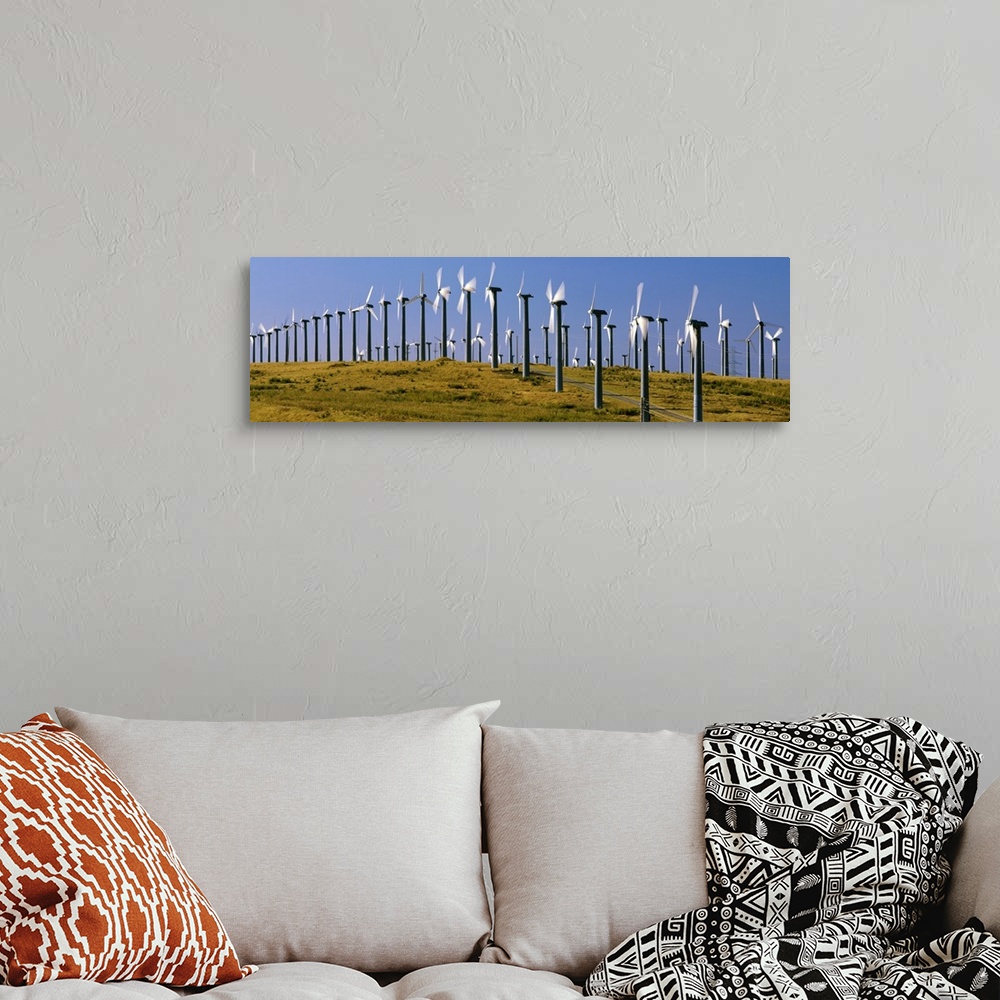 A bohemian room featuring Wind turbines on a landscape, Livermore, California