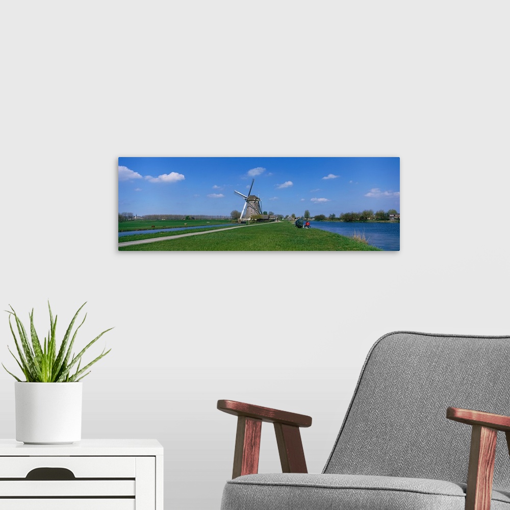 A modern room featuring Windmill and Canals near Leiden The Netherlands