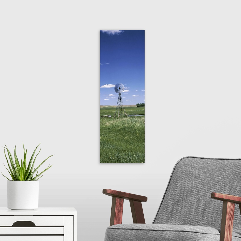 A modern room featuring Windmill in a field, Nebraska