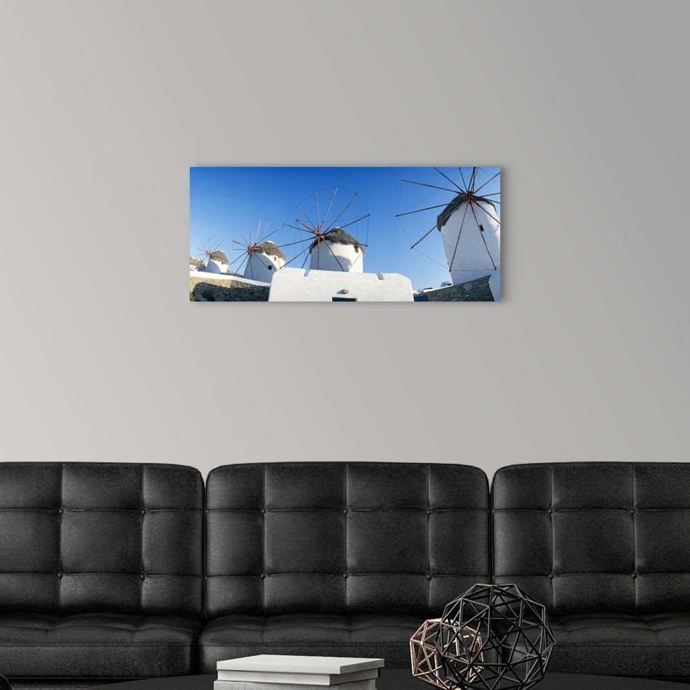 A modern room featuring Windmills Santorini Island Greece