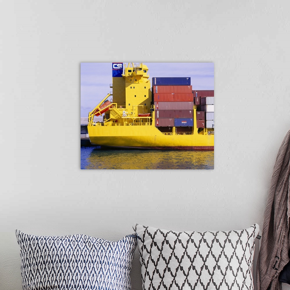A bohemian room featuring Yellow Container Ship