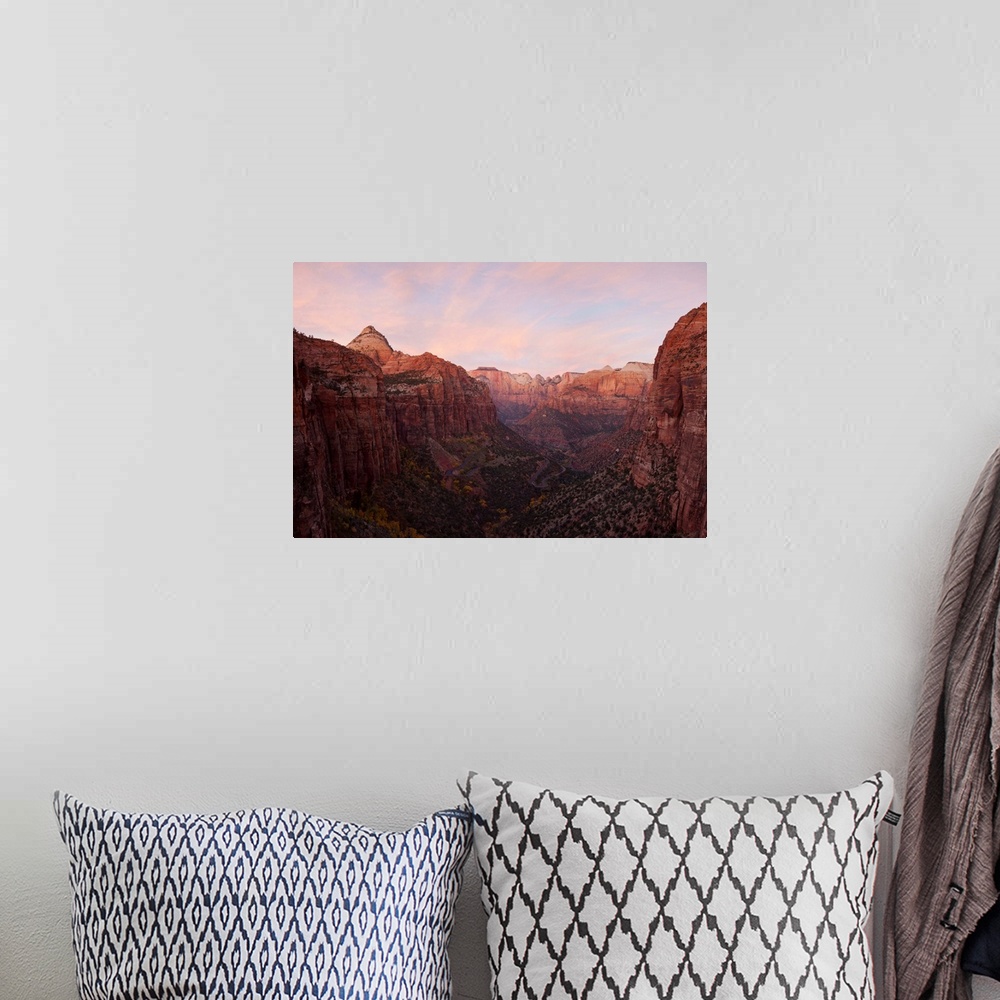 A bohemian room featuring Zion Canyon at sunset, Zion National Park, Springdale, Utah