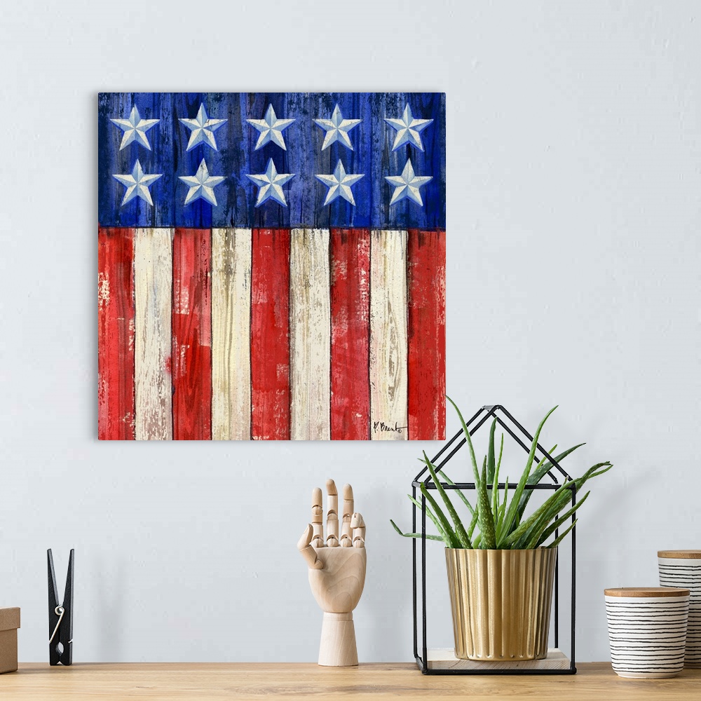 A bohemian room featuring All American Flag II