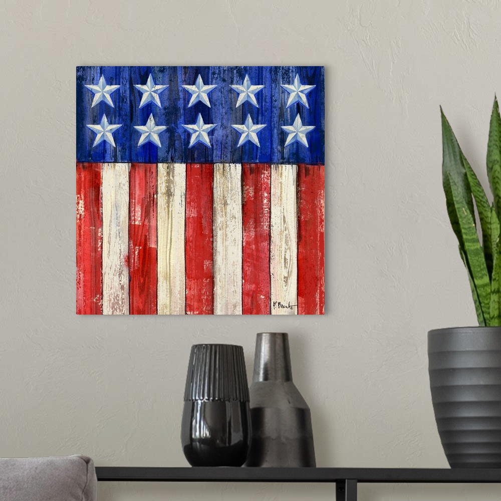 A modern room featuring All American Flag II