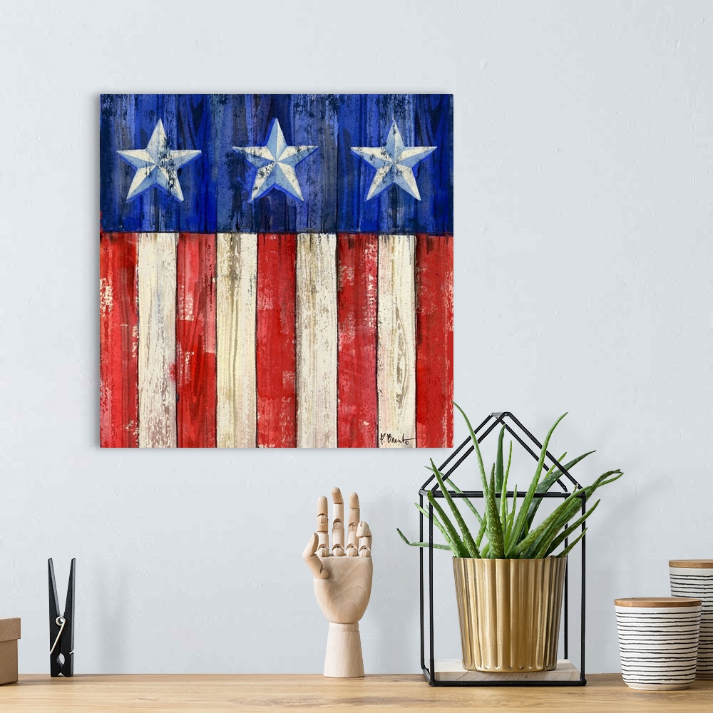 A bohemian room featuring All American Flag IV