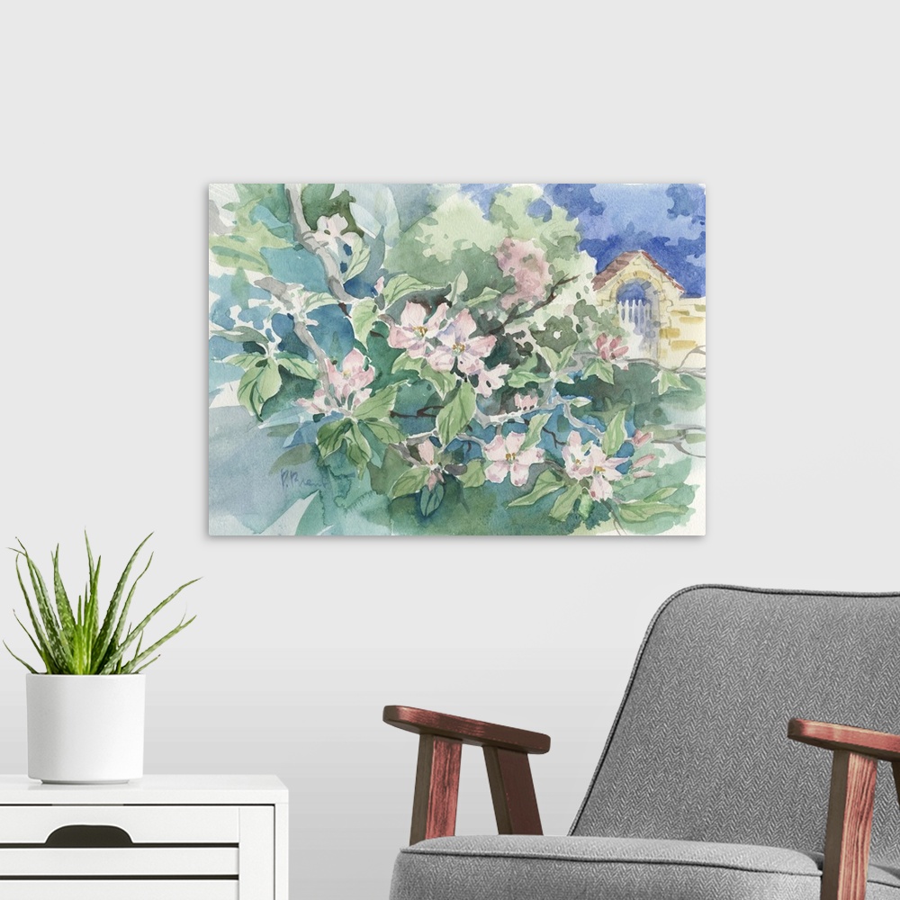 A modern room featuring Apple Blossom Garden - Honfleur, France