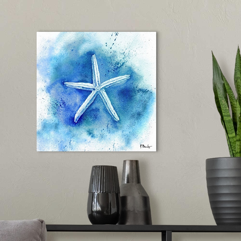 A modern room featuring Watercolor starfish.