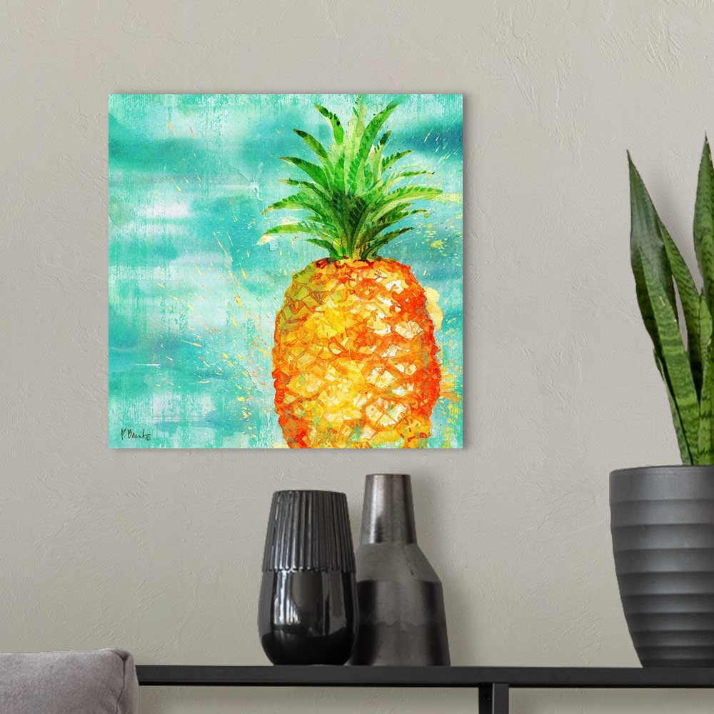 A modern room featuring Arianna Pineapple