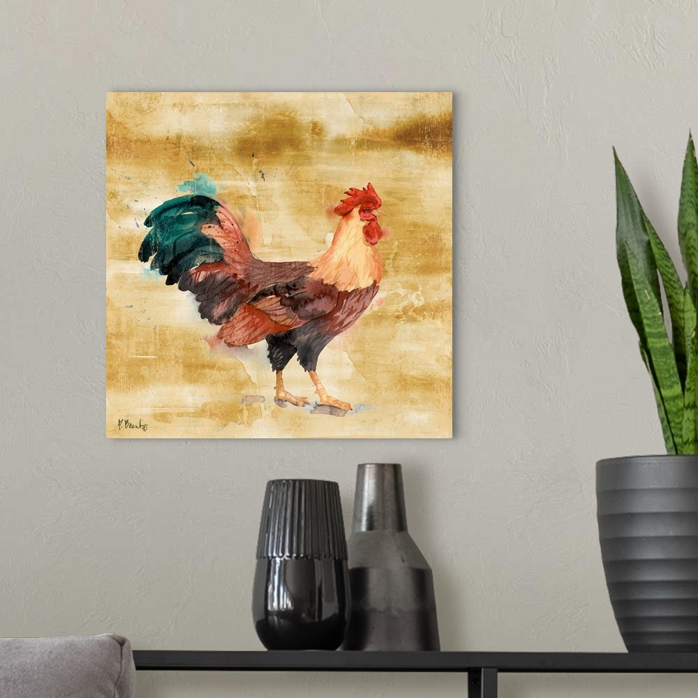 A modern room featuring Arianna Rooster I