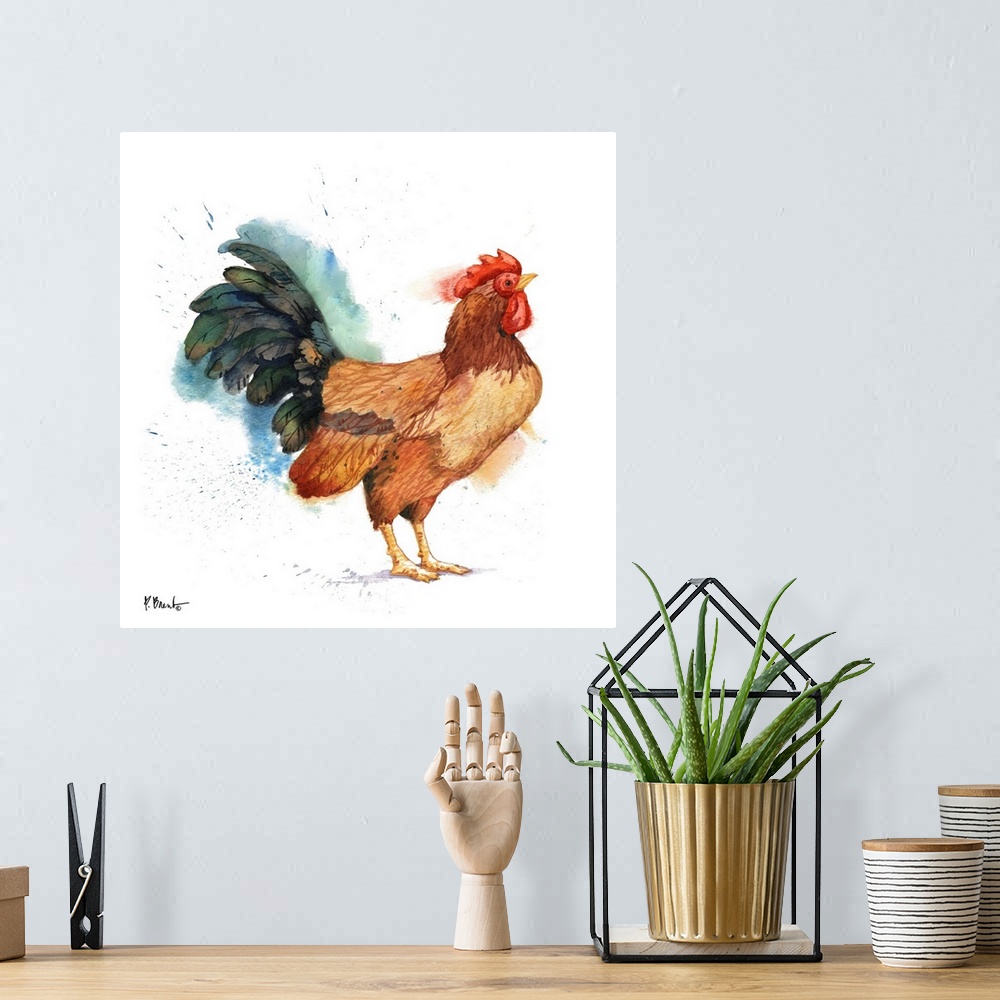 A bohemian room featuring Arianna Rooster III - White