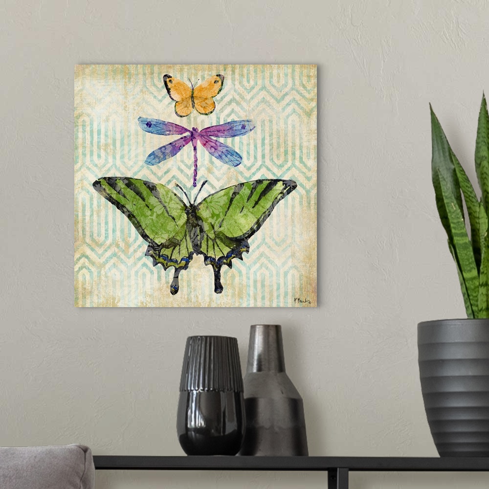 A modern room featuring Enchanting Wings IV