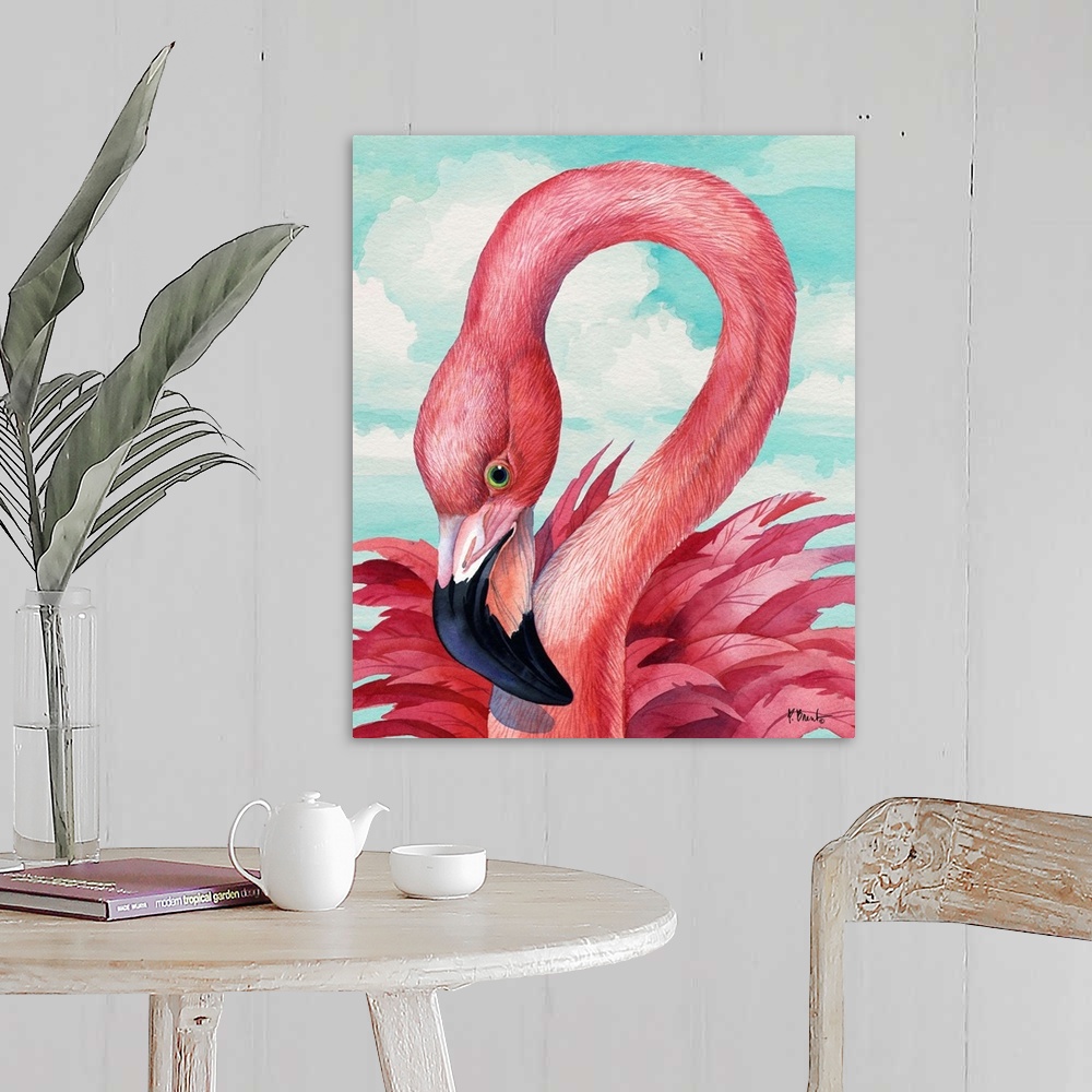 A farmhouse room featuring Flamingos.