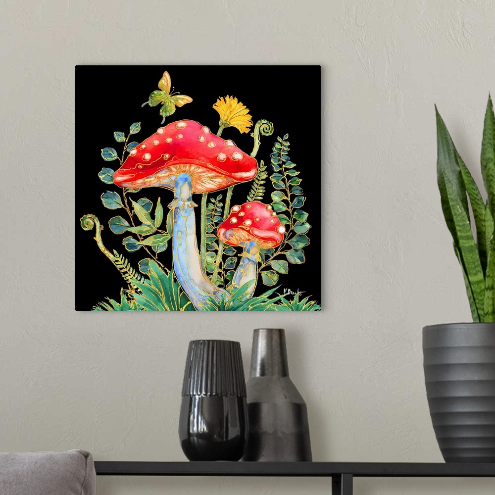 A modern room featuring Far Out Mushrooms I